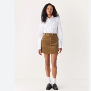 Frank and Oak Corduroy Mini Skirt in Amber Brown